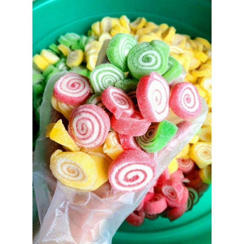 500g kẹo dẻo xoắn thái lan, kẹo dẻo xoắn trái cây