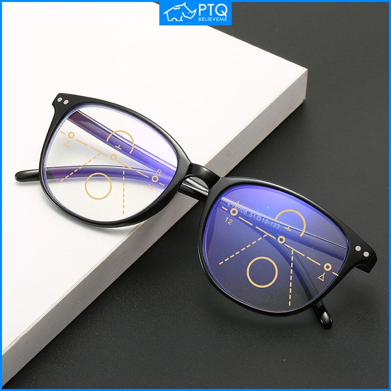 Kính Đọc Sách Gọng Lớn Chống Ánh Sáng Xanh + 4.0 Độ Từ PTQ Progressive