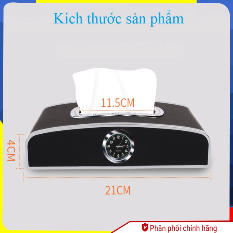 Hộp đựng khăn giấy, giấy ăn đa năng, kiêm bảng số điện thoại và đồng hồ cao cấp trên xe ô tô TB-6137