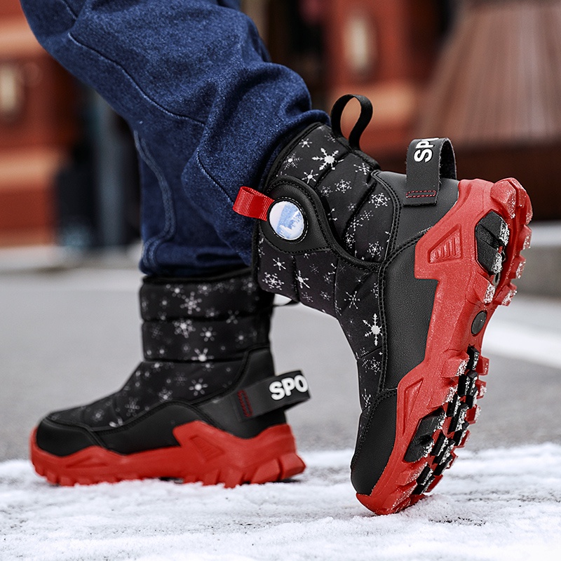 Hàng Bán Chạy Có Sẵn Giày Bốt Đi Tuyết Cotton Dày Dặn Giữ Ấm Chân Chống Lạnh Chống Trượt Hình Móng Vuốt Sói Cho Trẻ Em Trai / Bé Gái Tuổi Teen / Bé Gái Lông Cừu