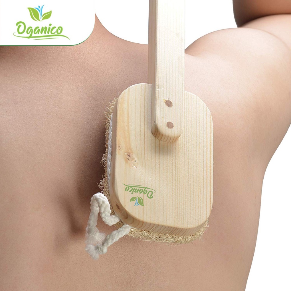 Cây chà lưng xơ mướp handmade tắm, tẩy tế bào chết, massage body - Oganico