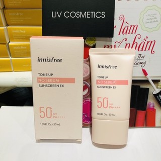 Kem Chống Nắng Nâng Tone Da Innisfree Tone Up No Sebum Sunscreen EX SPF50+ PA++++