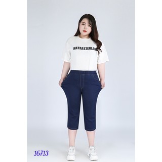 Quần jean lửng bigsize trơn 16713