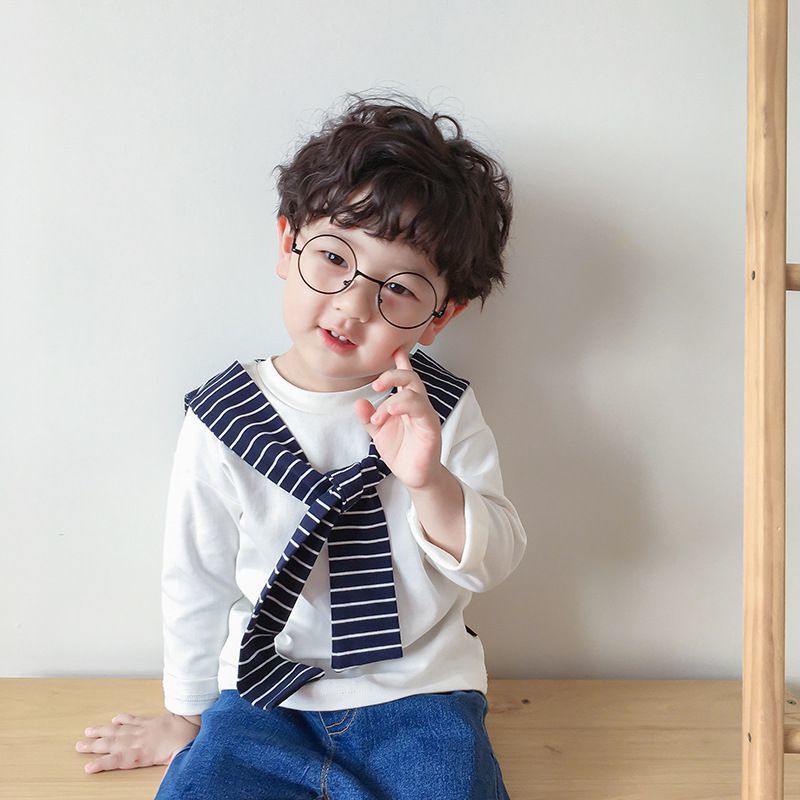 Áo MNGRL tay dài hai mảnh thời trang xuân thu phong cách mới dành cho bé trai bé gái