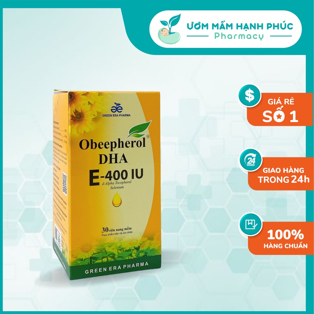 Vitamin E 400 IU Obeepherol DHA [chính hãng] thực phẩm bảo vệ sức khỏe
