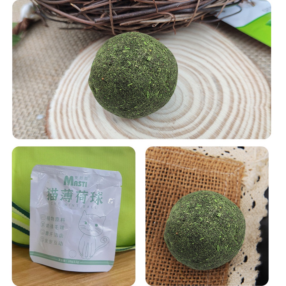 Catnip ball - Viên cỏ bạc hà cho mèo Masti 20g giúp mèo thư giãn, làm sạch răng