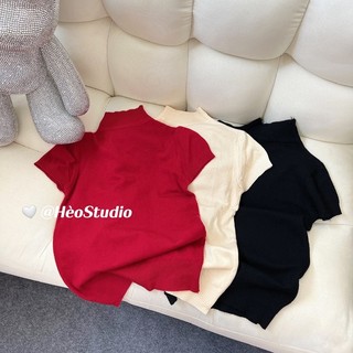 Áo Len Cổ 3 Phân Tay Ngắn Hèo Studio (Ảnh Thật)