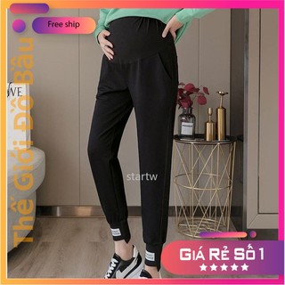 quần bầu cotton da cá gấu lệch mùa đông dày dặn( ảnh thật kéo sang)