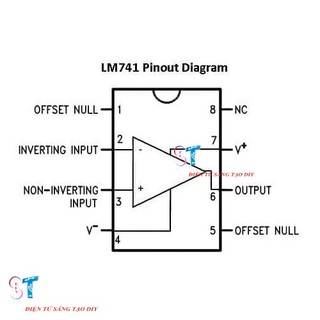 2 IC LM741 (IC KHUẾCH ĐẠI) dip-8