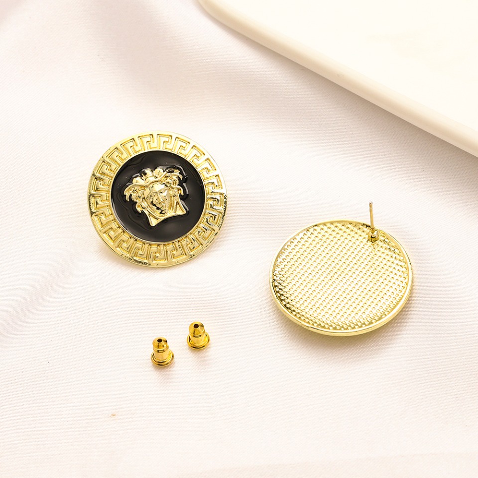 Versace Khuyên Tai Thép Titan / Bông Tai / Khuyên Tai / Bông Tai Đơn Giản / Chữ Tiếng Anh / Thời Trang Dự Tiệc Tối / Tiệc Tối