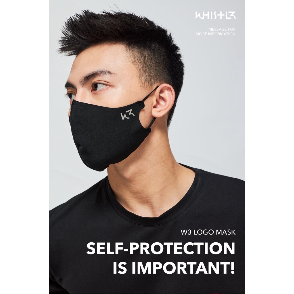 Khẩu Trang Whistl3 W3 Mask Màu Hồng/ Đen Chất Liệu Neoprene Chống Bụi Mịn Không Hấp Hơi Giặt Nhiều Lần