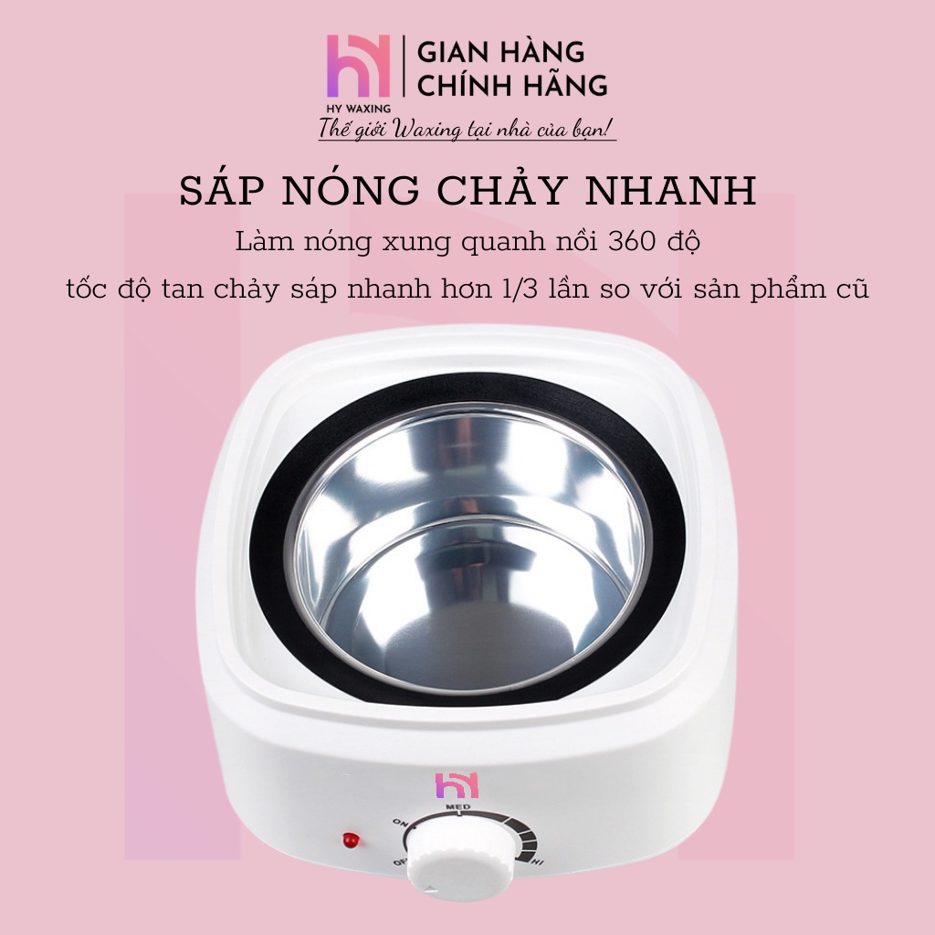 [CHE TÊN] Nồi Nấu Sáp Wax Lông HY WAXING Pro Wax 200 Cao Cấp, Mẫu Mã Đẹp Tặng Kèm Que 1011