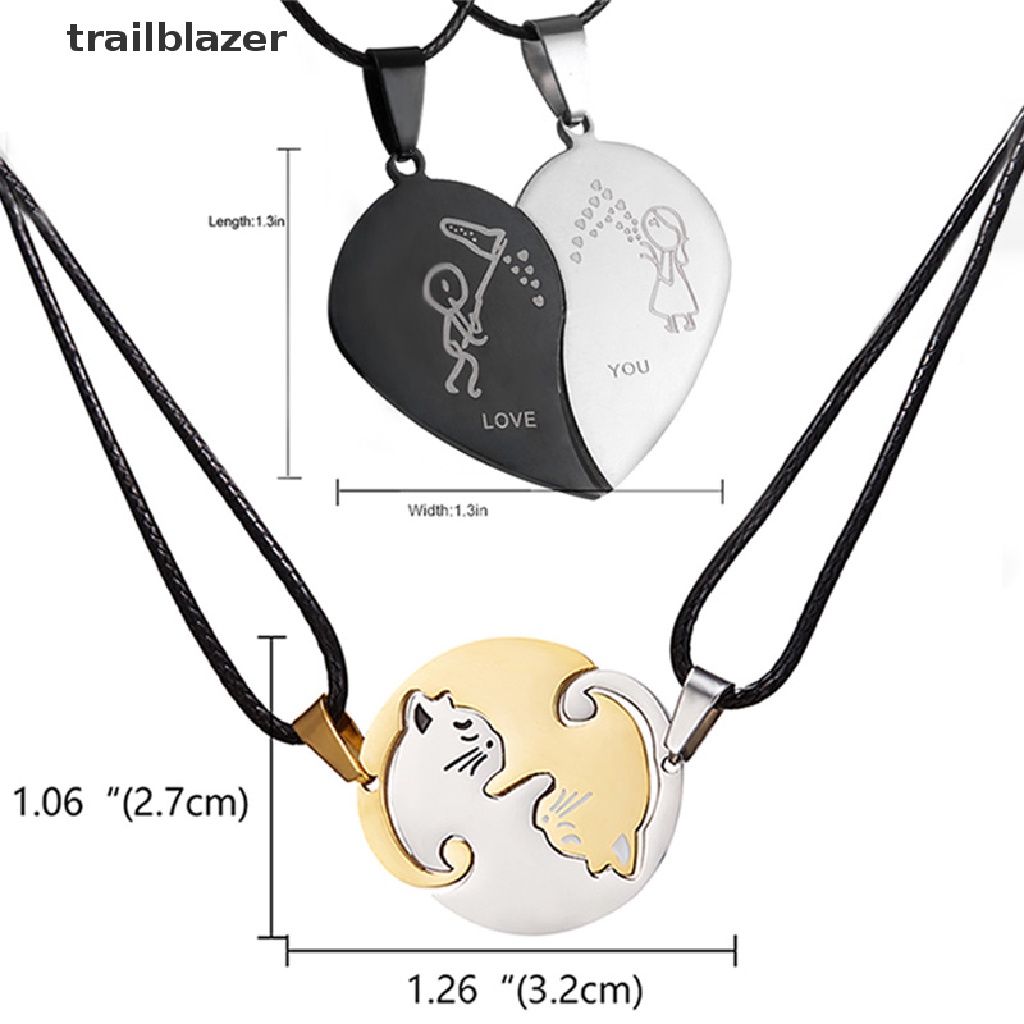 Set 2 Vòng cổ Mặt Hình Mèo Dễ Thương Cho Cặp Đôi UIO