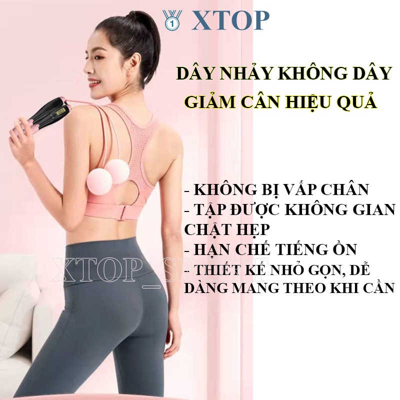 Dây nhảy thể dục giảm cân XTOP, Dây nhảy không dây có bóng hiệu quả hỗ trợ luyện tập thể dục T110