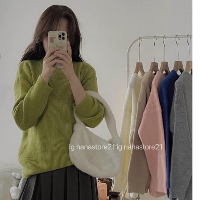 Áo sweater len Quảng Châu xanh cốm siêu đẹp HÌNH THẬT CẬN CHẤT