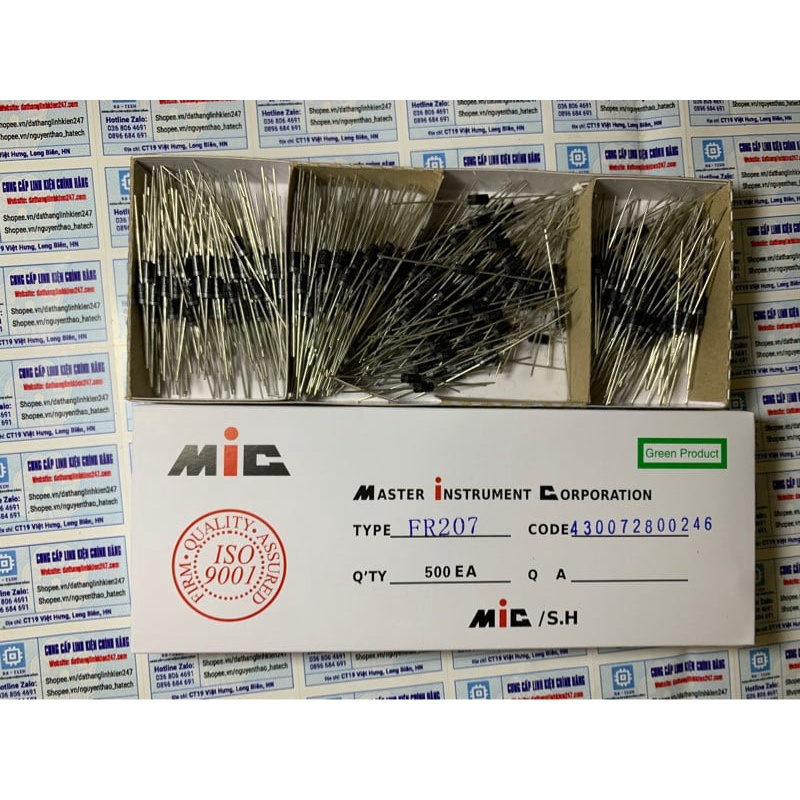 Diode Xung 2A 1000V FR207 DIP túi 10 con
