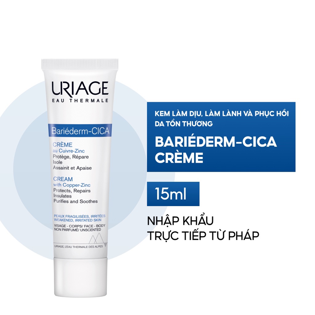 Kem Làm Dịu, Làm Lành Và Phục Hồi Da Tổn Thương URIAGE BARIÉDERM CICA-CRÈME 15ml / 40ml