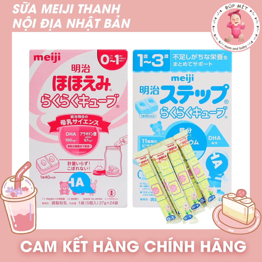 Sữa Meiji Thanh Nội Địa Nhật Bản Tách lẻ cho Bé từ 0-3 tháng tuổi và 0-3 Tuổi ( Thanh số 0 và số 1 ) Date 2023