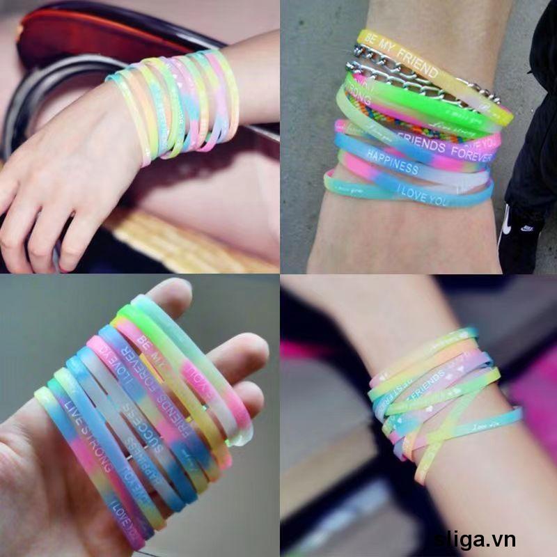 💌Vòng Tay Thể Thao Silicone Phát Quang Cho Cặp Đôi Bạn Thân