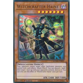 Thẻ bài yugioh witchcrafter haine - mama-en022 - ultra rare 1st edition