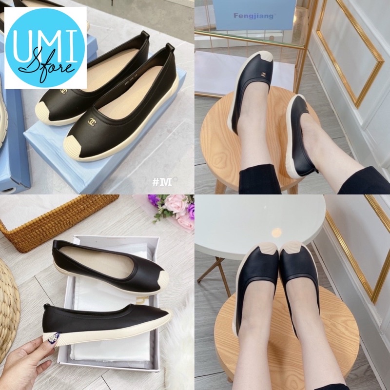 Giày Bệt Nữ - Giày búp bê chất da xinh xắn chống trơn trượt tốt phong cách hàng hộp cao cấp