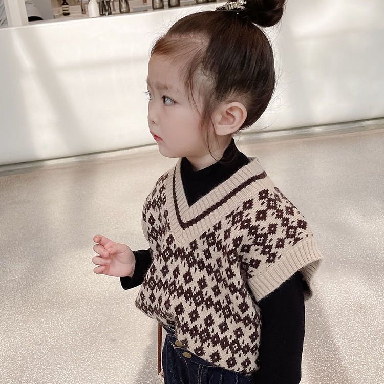 Áo Dệt Kim Không Tay Phong Cách Hàn Quốc Thời Trang Xuân Thu 2023 Dành Cho Bé Gái