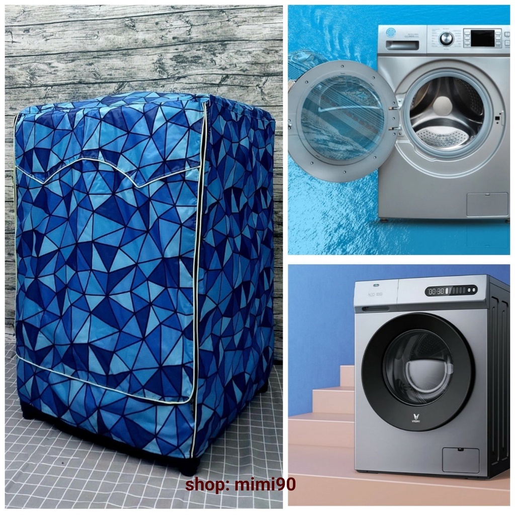 (Dành cho Dòng máy Samsung từ 8 - 21kg) Áo trùm máy giặt vải siêu dày, siêu bền dây - khóa kéo lớn, chống thấm nước