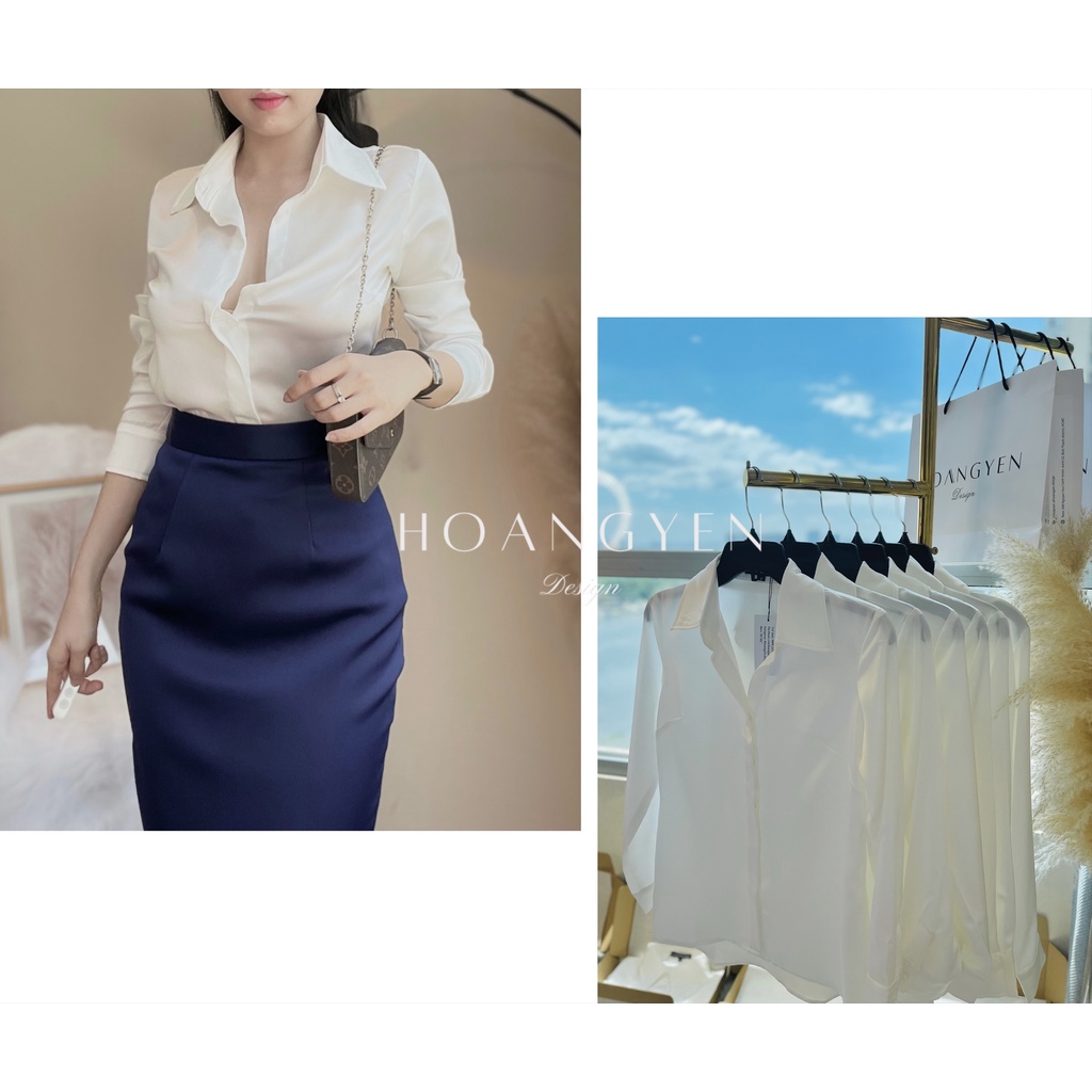 Áo sơ mi lụa công sở nữ