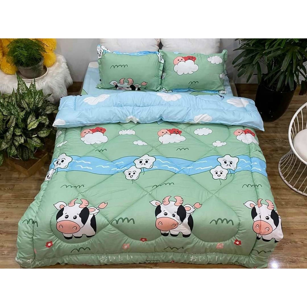 (Giá sốc)  Chăn mền phao poly cotton có ruột bông dày loại 1 mẫu Thỏ dâu (được chọn mẫu) - Nguyệt Ánh Bedding