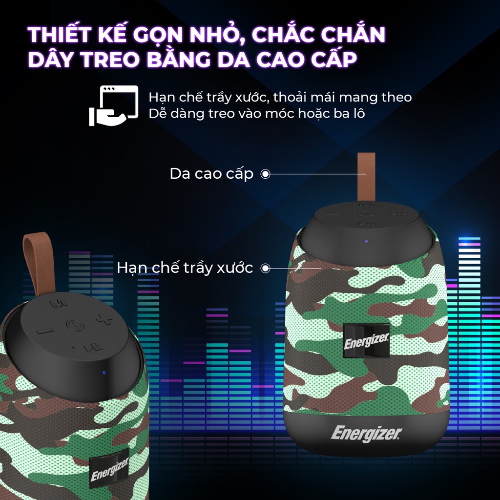 Loa Bluetooth di động Energizer BTS 061 - Hàng Chính Hãng, Bảo Hành 2 Năm 1 Đổi 1
