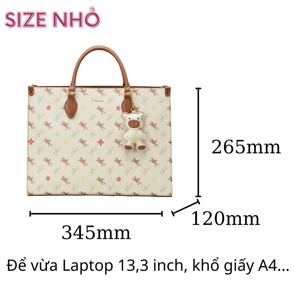 Túi xách Tote bag nữ Nucelle size to charm gấu đi chơi, đi làm, đựng laptop... ViAnh Store 1172020