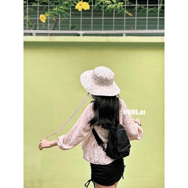 ÁO BBD_áo peplum hoa cột nơ tay phồng huol.oi_store