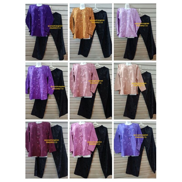 Bộ bà ba gấm Hoa đẹp cho bà già