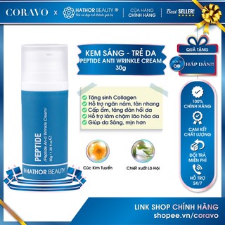 Kem Dưỡng Sáng Dưỡng ẩm Hỗ trợ làm trẻ hóa da PEPTIDE ANTI WRINKLE CREAM 30g Hathor Beauty - Coravo