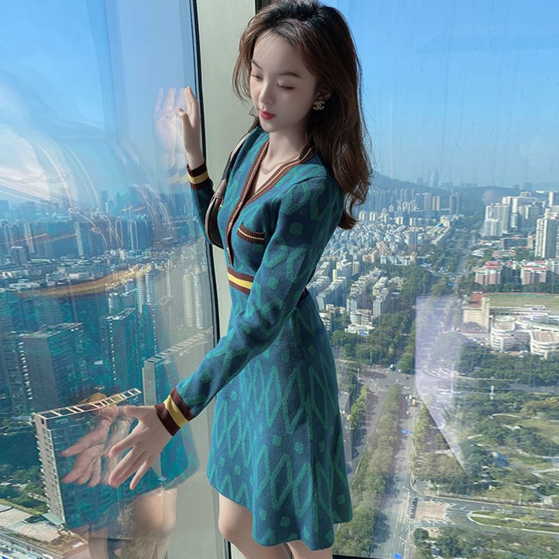 Bộ Đầm Dệt Kim 2 Món Dáng Ôm Thời Trang Thu Đông Kiểu Pháp Dành Cho Nữ