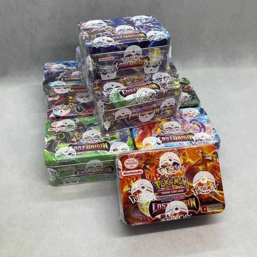 Thẻ bài pokemon hộp sắt 54 lá Lost Origin kèm thẻ Vip đồ chơi sưu tập 10 mẫu