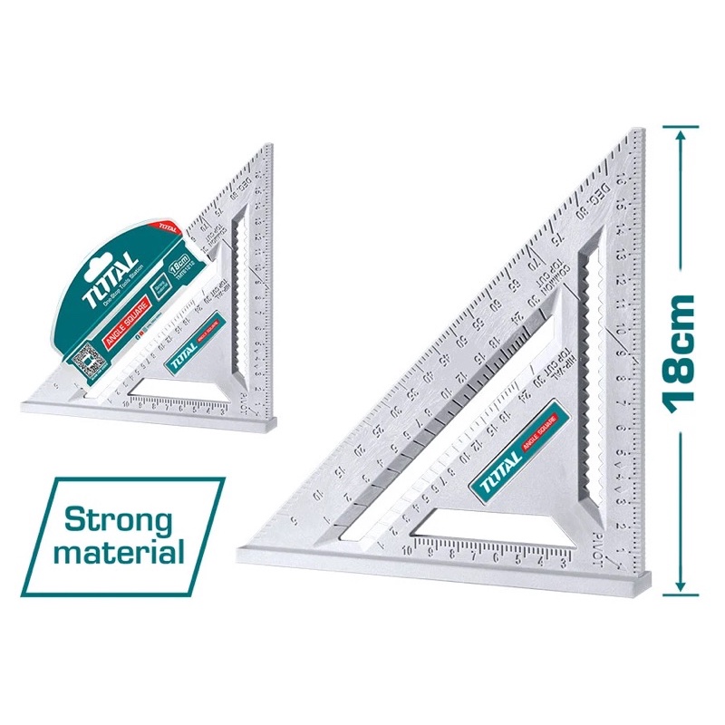ĐỒ NGHỀ TOTAL Thước góc vuông 180mm TMT61212