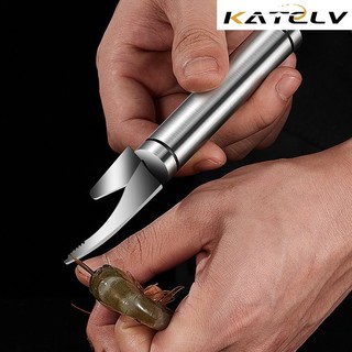  Dụng cụ lột vỏ tôm KATELV bằng thép không gỉ cấp thực phẩm tiện lợi dùng trong nhà bếp