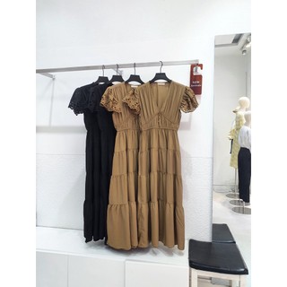 Maxi eo chun tay eyelet 2 màu AfterBefore