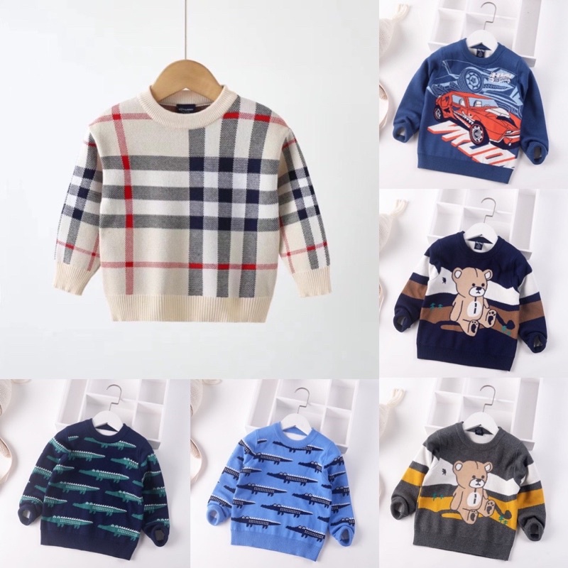 SP000663 Áo len cổ tròn các mẫu bé trai, chất len mềm đẹp không xù không giãn Ảnh thật RIo chụp hàng có sẵn kèm video