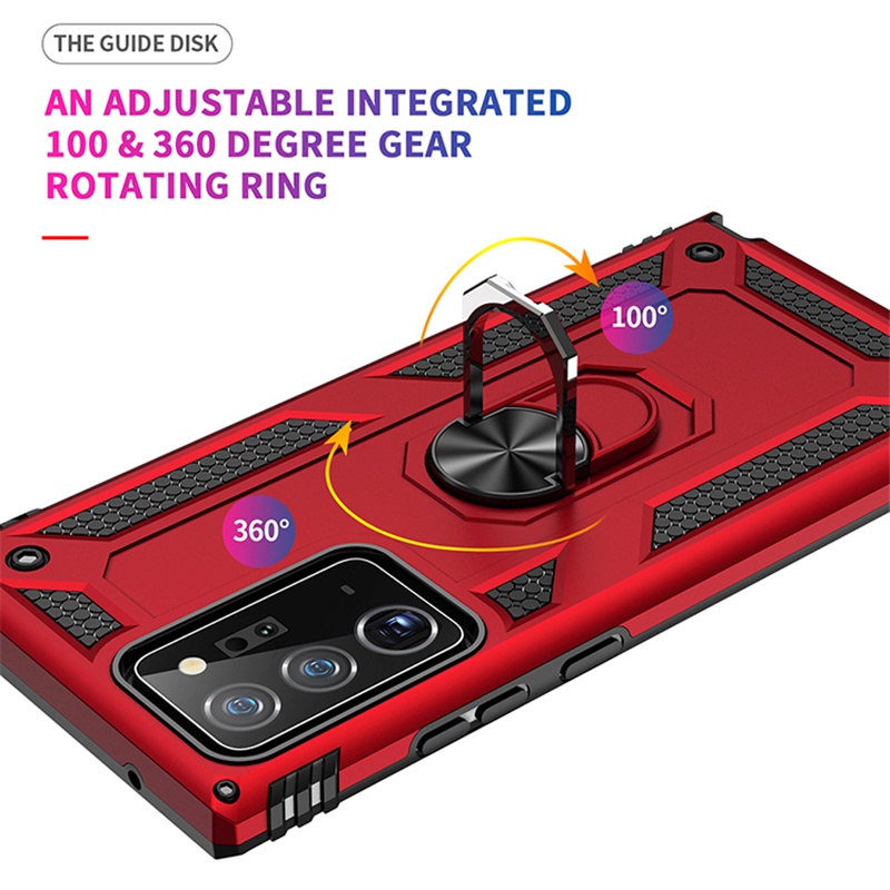 Ốp Điện Thoại TPU + PC Bề Mặt Nhám Có Khuyên Nam Châm Gắn Xe Hơi Chống Sốc Cho Samsung Galaxy Note 20 Ultra / Note 10 Plus