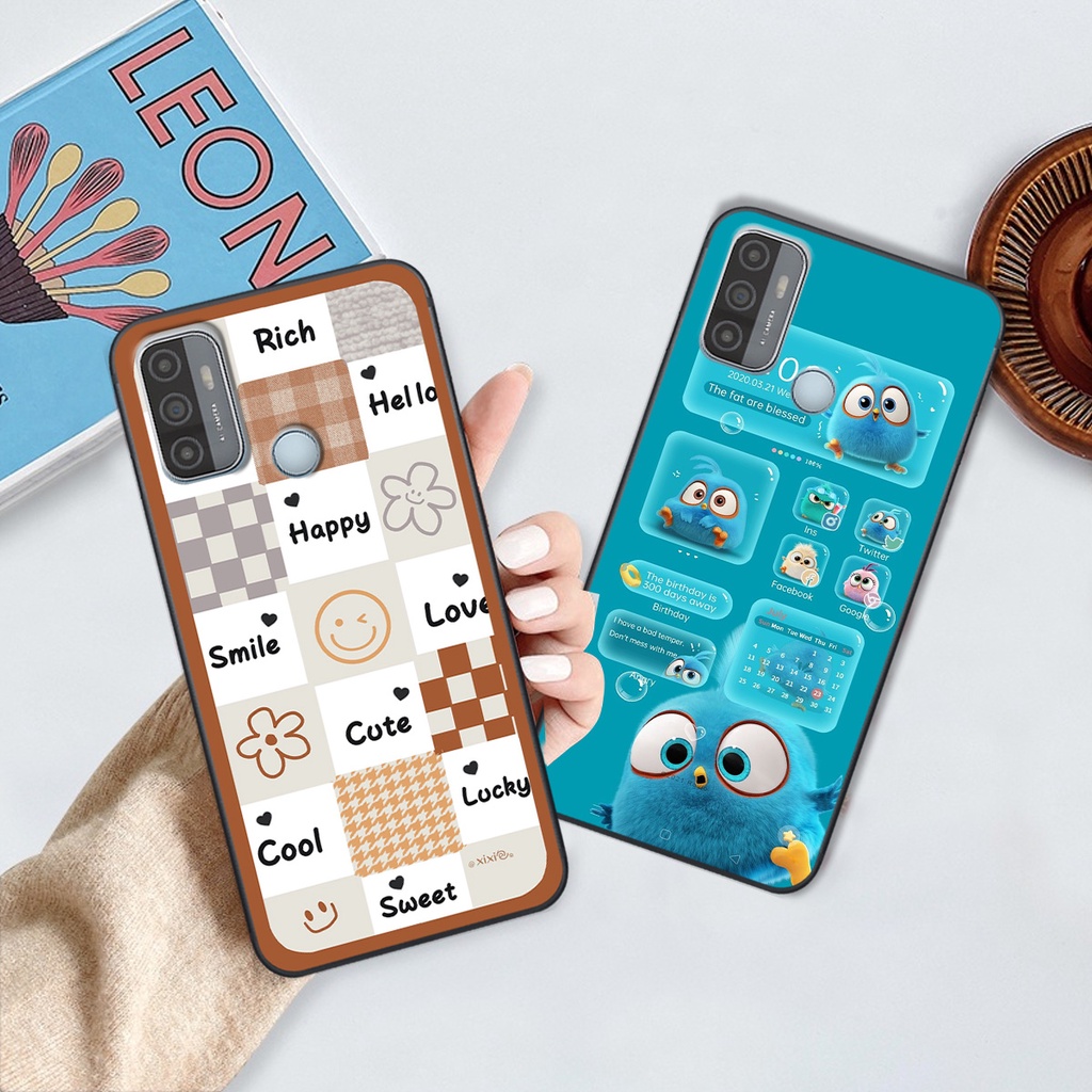 Ốp Oppo A53 in hình gấu vịt caro nhiều màu sắc ngộ nghĩnh dễ thương