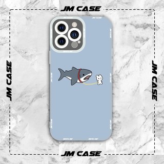 Ốp lưng iphone samsung xiaomi oppo cạnh vuông JMCase Cá Mập Cute Đi Dạo