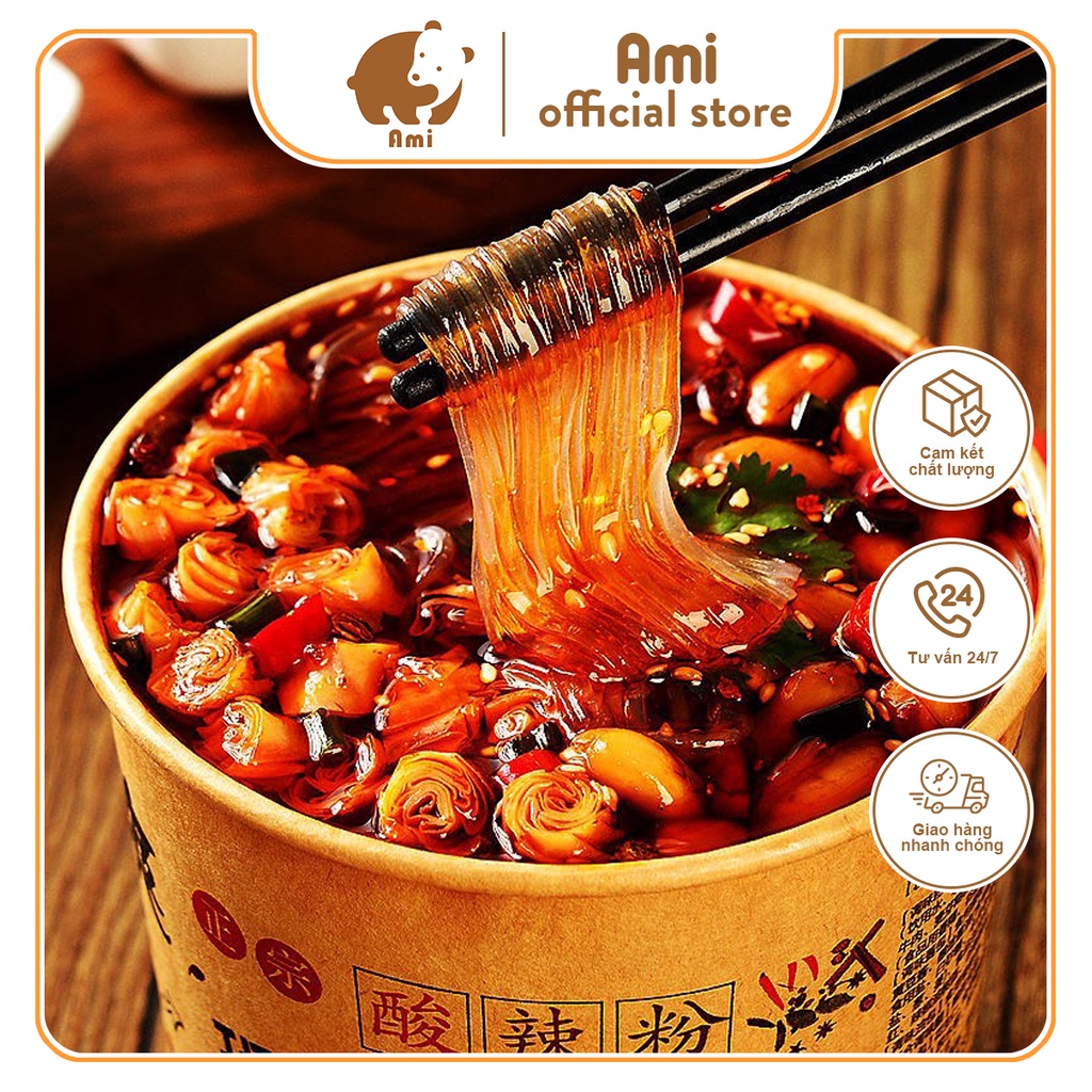 [Loại Vip] Miến cay Trùng Khánh NẮP ĐỎ hũ siêu to kèm đủ 8 gói vị thơm ngon hũ lớn 190g