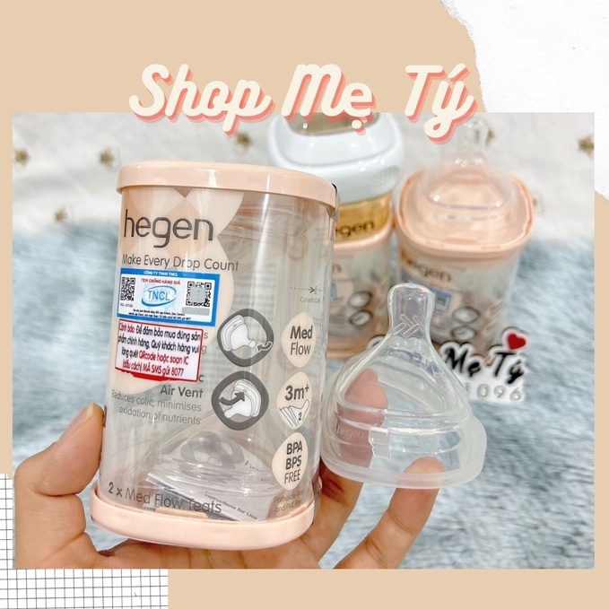 Núm ti Hegen thay thế bình sữa Hegen chính hãng cho bé đủ size 0/ 1/ 2/ 3/ Y cut