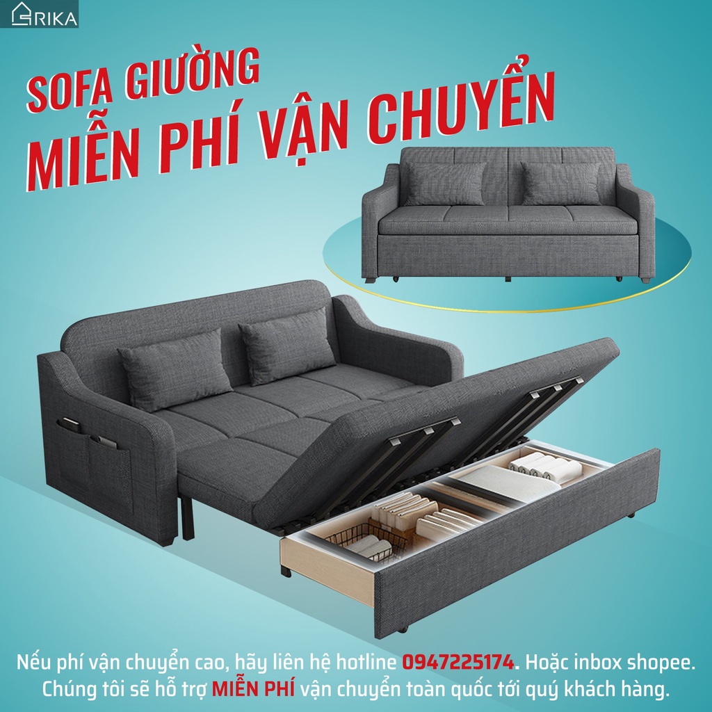 Ghế sofa giường nằm giường sofa gấp gọn sofa giường thông minh có ngăn kéo RIKA SB02