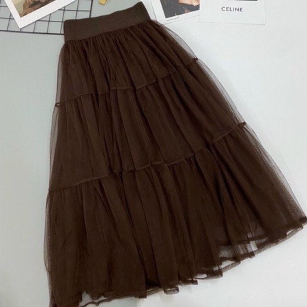 Chân váy dài QCCC, chân váy voan, chất voan dày đẹp hàng loại 1