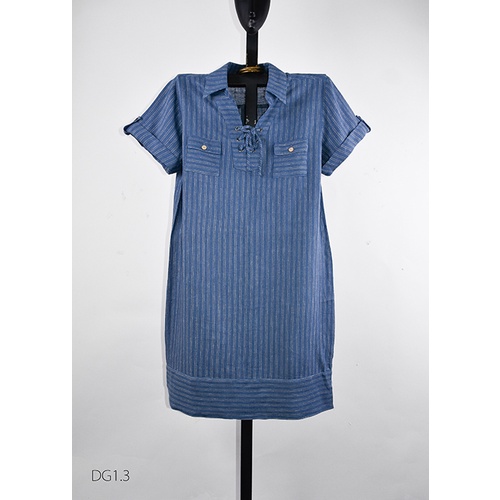 Đầm Sơmi Tay Lửng Vải Linen Bột