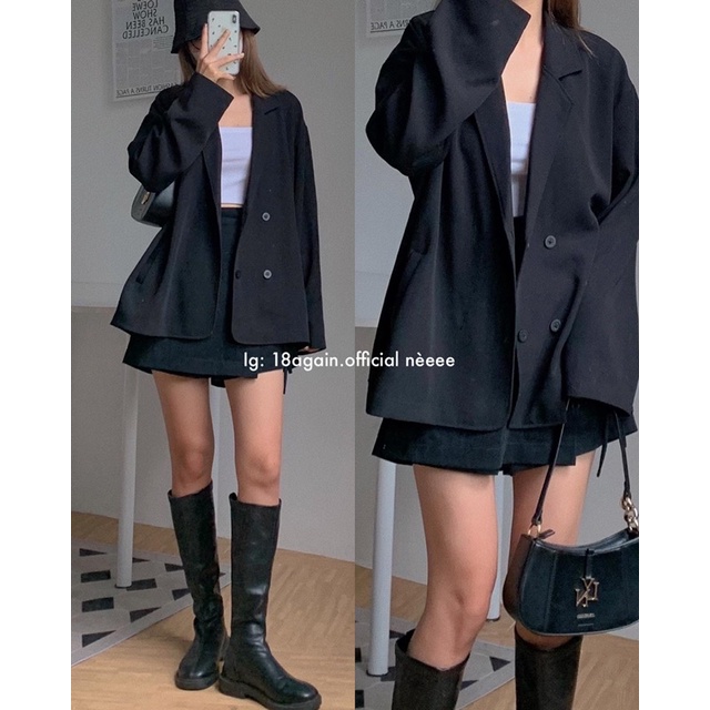 Áo blazer black 18made ✿ 𝐁𝐲 𝐄𝐢𝐠𝐡𝐭𝐞𝐞𝐧 𝐀𝐠𝐚𝐢𝐧