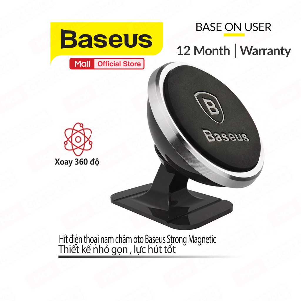 Hít điện thoại nam châm oto Baseus Strong Magnetic - giá đỡ điện thoại từ tính ô tô xe hơi - lực hút tốt